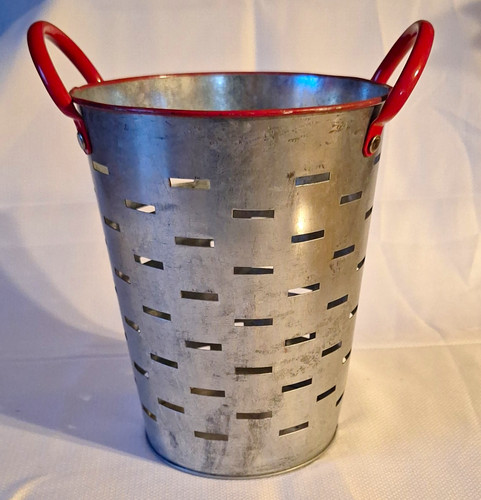 Vintage retro metal colander - metal,
